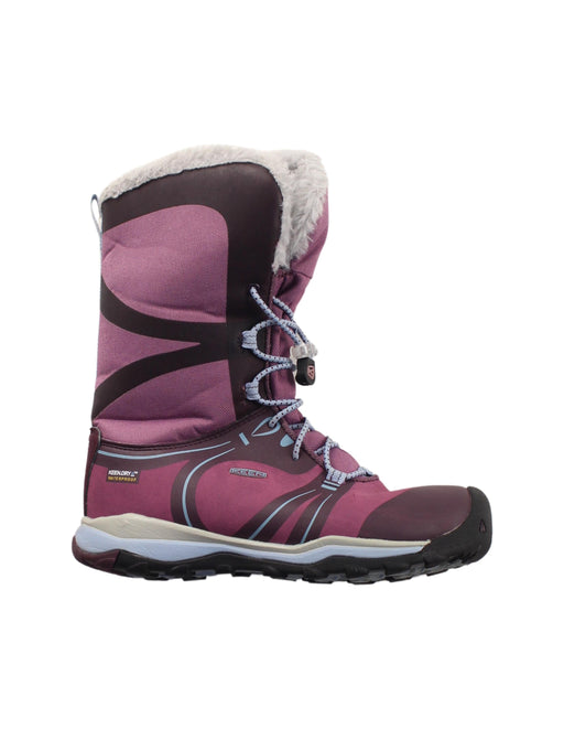 A Pink Winter Boots from Keen in size 10Y for girl. (Front View)