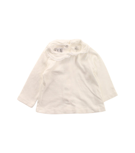 A White Long Sleeve Tops from Petit Bateau in size 0-3M for girl. (Front View)