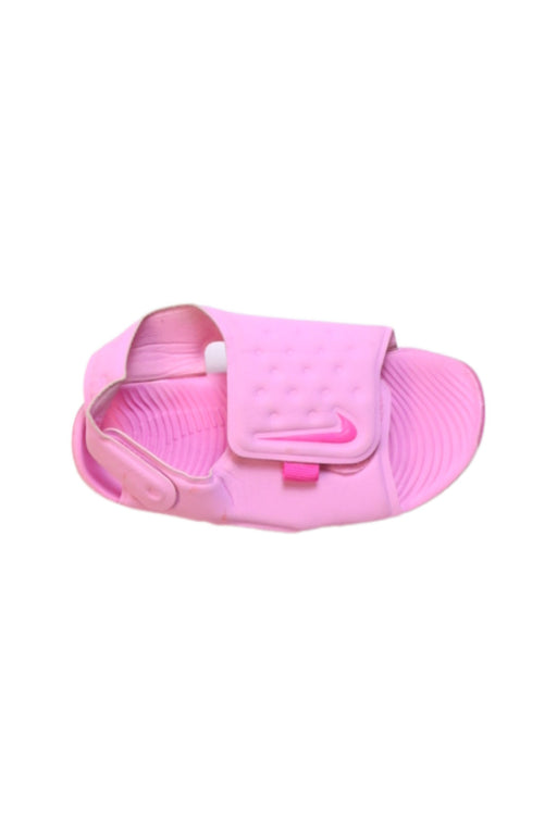 A Pink Sandals from Nike in size 4T for girl. (Front View)