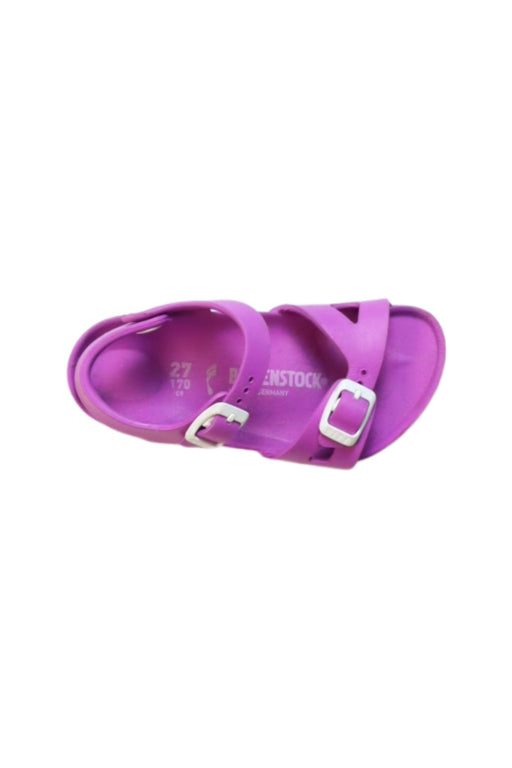 A Purple Sandals from Birkenstock in size 4T for girl. (Front View)