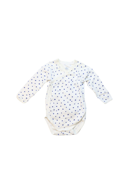 A Blue Long Sleeve Bodysuits from Petit Bateau in size 6-12M for neutral. (Front View)