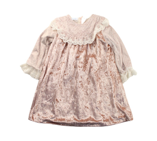 A Pink Long Sleeve Dresses from Foque in size 4T for girl. (Front View)