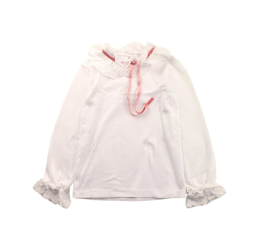 A White Long Sleeve Tops from Baby Lai in size 5T for girl. (Front View)