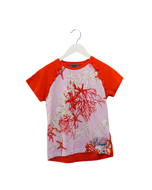 A Orange Short Sleeve T Shirts from Young Versace in size 8Y for girl. (Front View)
