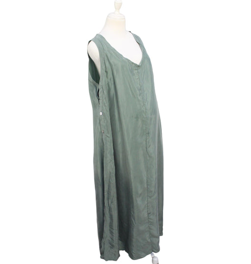 A Green Sleeveless Dresses from Hatch in size L for maternity. (Front View)