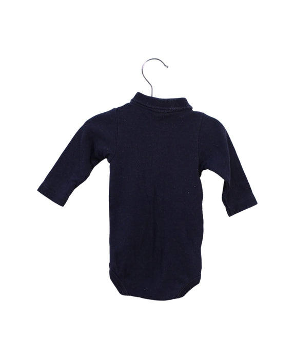 A Navy Long Sleeve Bodysuits from Petit Bateau in size 0-3M for boy. (Back View)