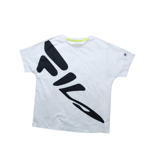 A White T Shirts from Fila in size 7Y for boy. (Front View)