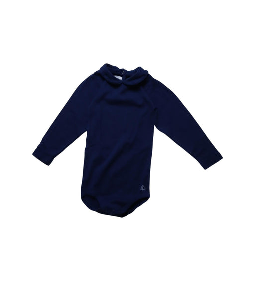A Navy Long Sleeve Bodysuits from Petit Bateau in size 12-18M for neutral. (Front View)