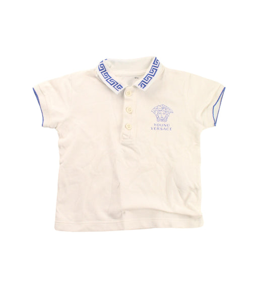A White Short Sleeve Polos from Young Versace in size 6-12M for boy. (Front View)