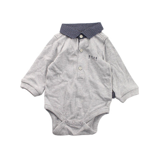A Grey Long Sleeve Bodysuits from Baker by Ted Baker in size 3-6M for boy. (Front View)
