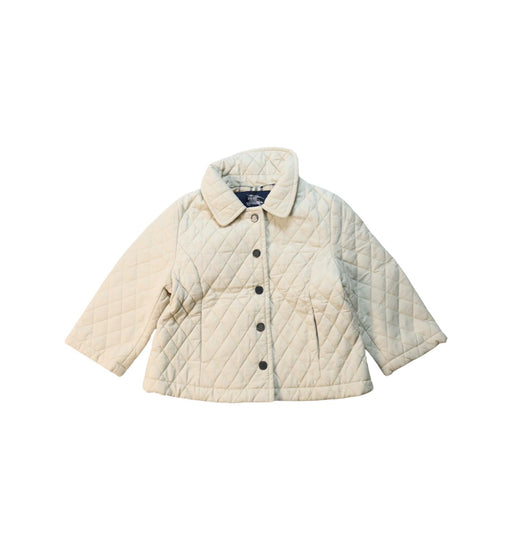 A Ivory Puffer/Quilted Jackets from Burberry in size 6-12M for girl. (Front View)