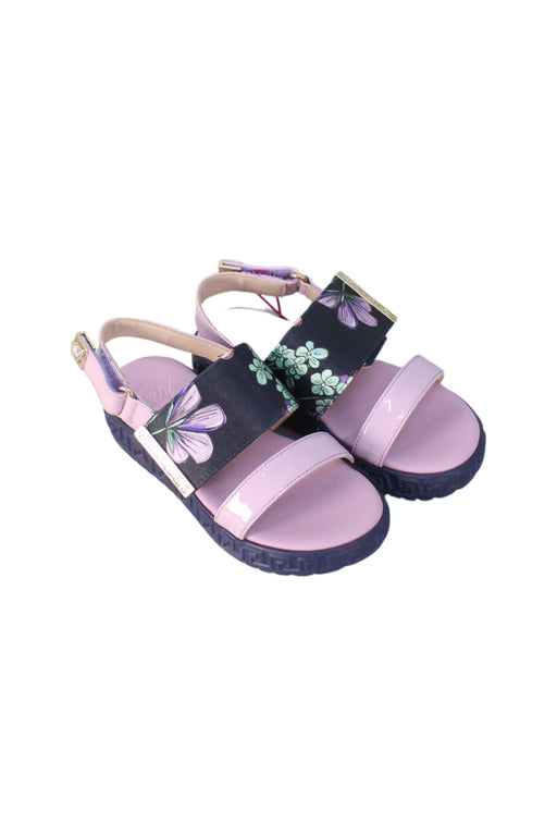 A Purple Sandals from Young Versace in size 4T for girl. (Front View)