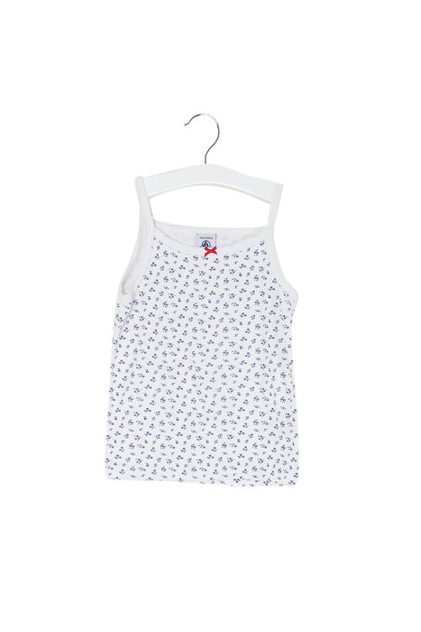 A White Sleeveless Tops from Petit Bateau in size 4T for girl. (Front View)