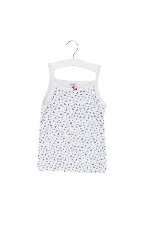 A White Sleeveless Tops from Petit Bateau in size 4T for girl. (Front View)