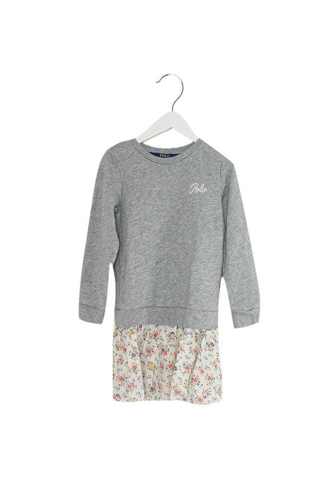 A Grey Long Sleeve Dresses from Polo Ralph Lauren in size 5T for girl. (Front View)