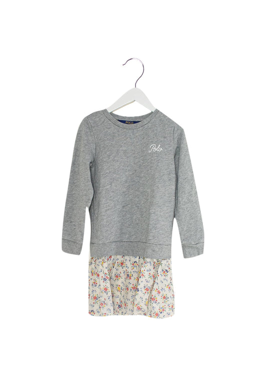 A Grey Long Sleeve Dresses from Polo Ralph Lauren in size 5T for girl. (Front View)