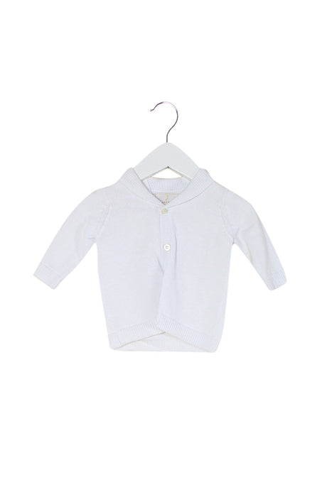 A White Cardigans from Jacadi in size 0-3M for girl. (Front View)