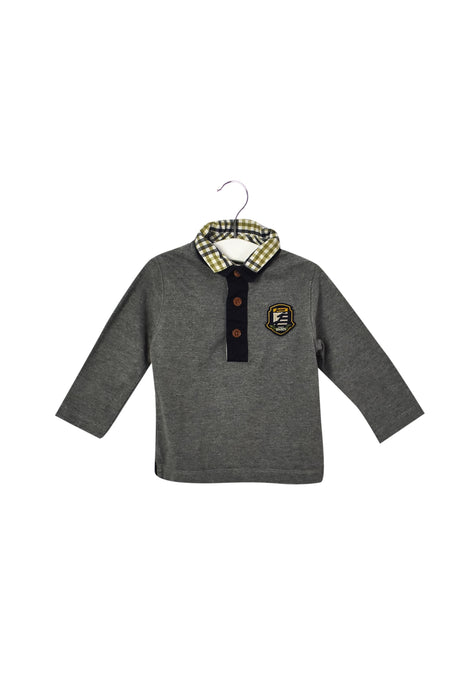 A Grey Long Sleeve Polos from Jacadi in size 12-18M for boy. (Front View)