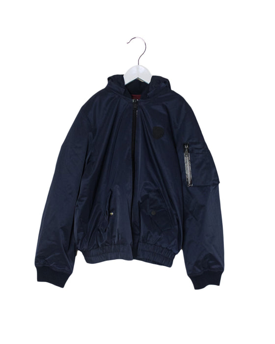 A Navy Puffer/Quilted Jackets from Bonpoint in size 12Y for boy. (Front View)