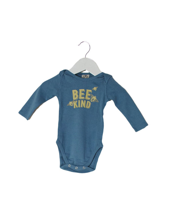 A Blue Long Sleeve Bodysuits from Bonton in size 0-3M for boy. (Front View)