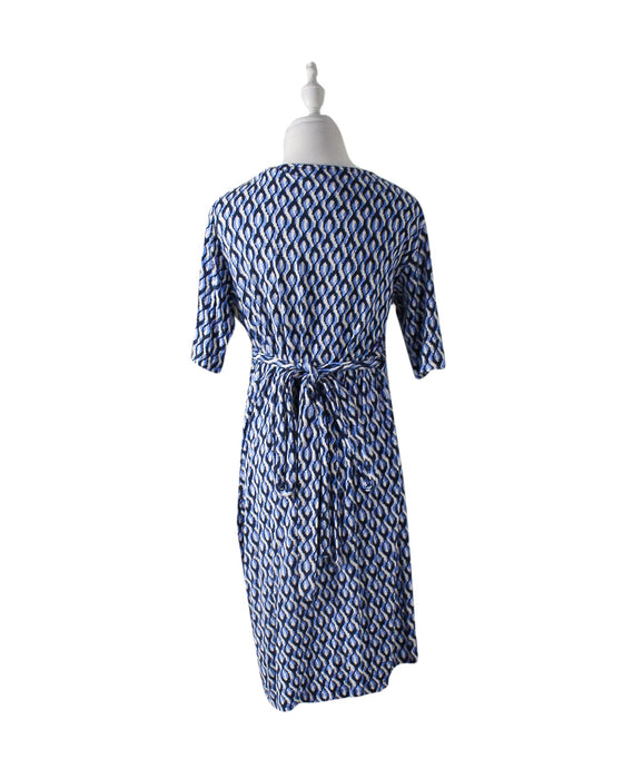 A Blue Short Sleeve Dresses from Seraphine in size L for maternity. (Back View)
