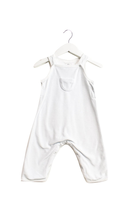 A White Long Overalls from Petit Bateau in size 3-6M for boy. (Front View)