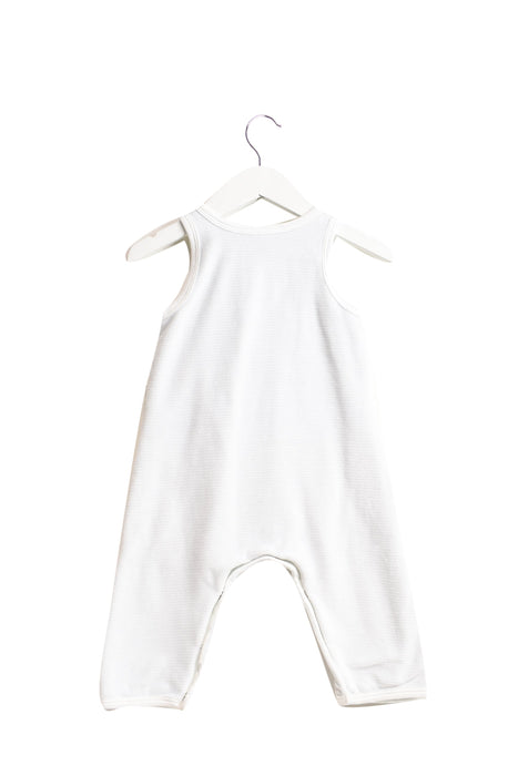 A White Long Overalls from Petit Bateau in size 3-6M for boy. (Back View)