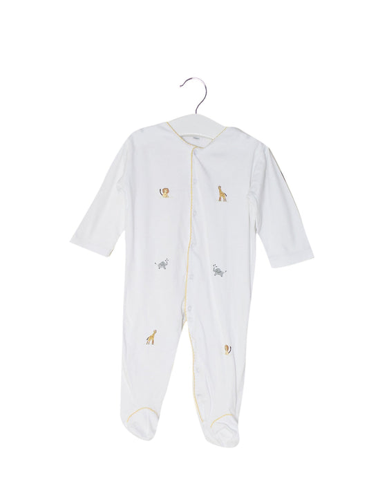 A White Onesies from Mini-la-Mode in size 6-12M for neutral. (Front View)