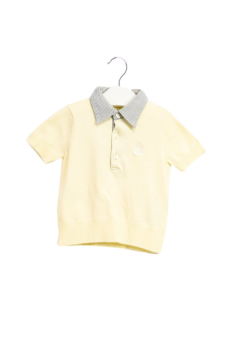 A Yellow Short Sleeve Polos from Nicholas & Bears in size 6-12M for boy. (Front View)