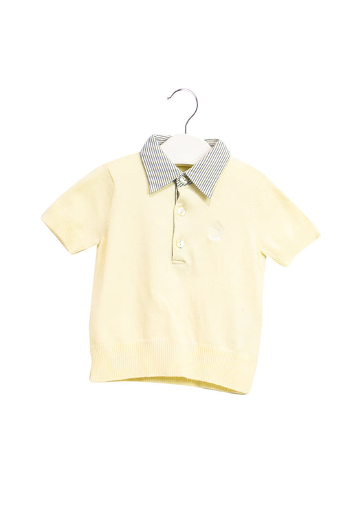 A Yellow Short Sleeve Polos from Nicholas & Bears in size 6-12M for boy. (Front View)