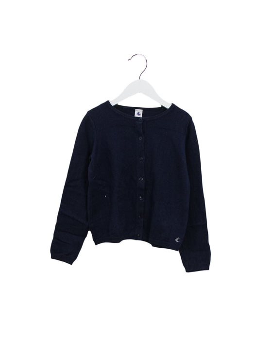 A Navy Cardigans from Petit Bateau in size 10Y for girl. (Front View)