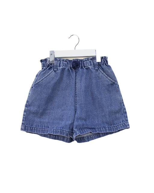 A Blue Shorts from Petit Main in size 7Y for girl. (Front View)