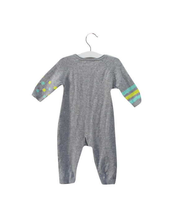 A Grey Long Sleeve Jumpsuits from CIGOGNE Bébé in size 3-6M for neutral. (Back View)