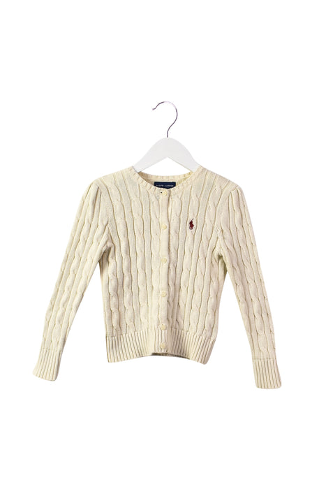 A White Cardigans from Ralph Lauren in size 4T for girl. (Front View)