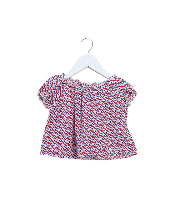 A Red Short Sleeve Tops from Armani in size 6-12M for girl. (Front View)
