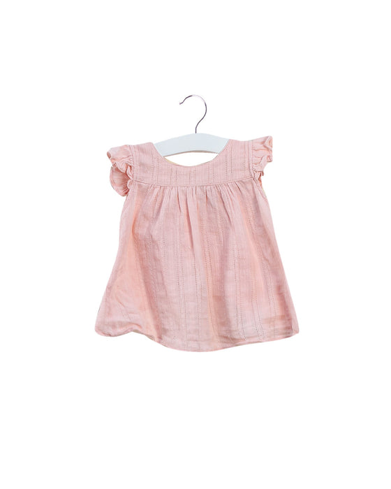 A Pink Short Sleeve Tops from Niny Mini in size 6-12M for girl. (Front View)