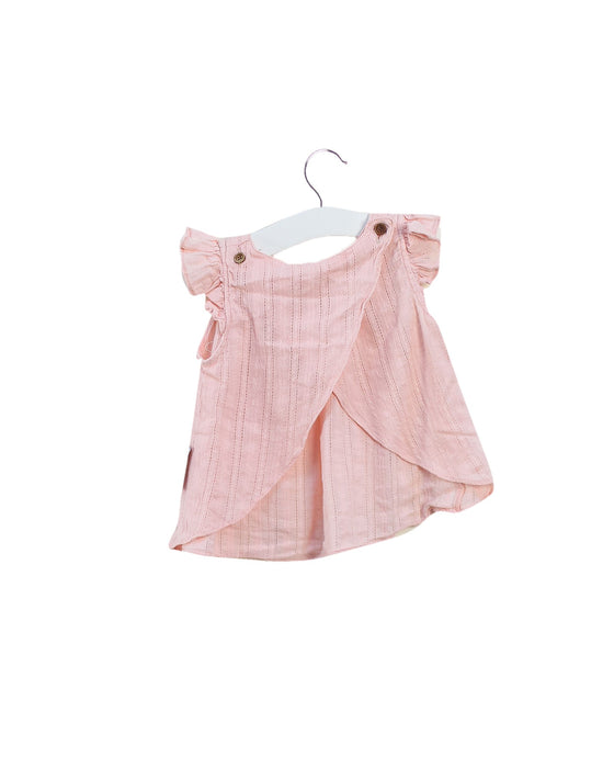 A Pink Short Sleeve Tops from Niny Mini in size 6-12M for girl. (Back View)
