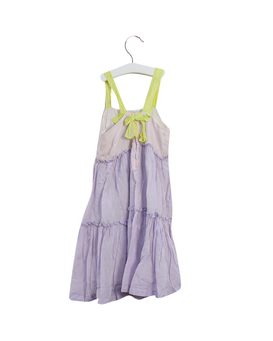 A Purple Sleeveless Dresses from Il Gufo in size 5T for girl. (Back View)