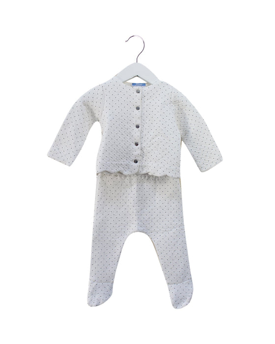 A White Pants Sets from Jacadi in size 3-6M for girl. (Front View)