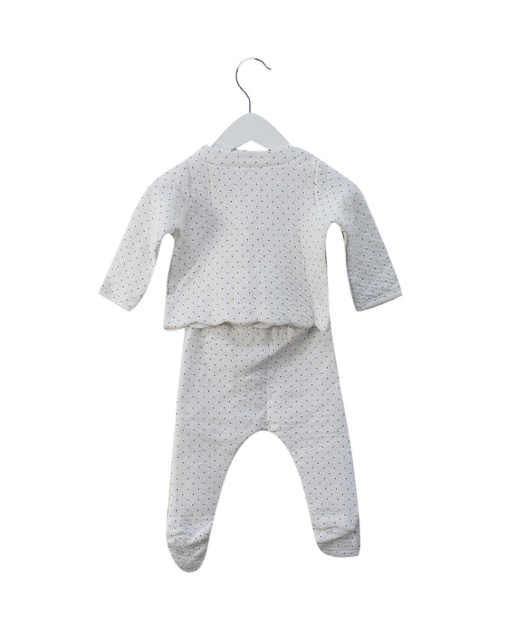 A White Pants Sets from Jacadi in size 3-6M for girl. (Back View)