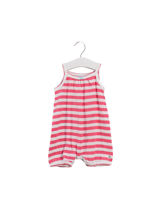 A Pink Sleeveless Rompers from Petit Bateau in size 3-6M for girl. (Front View)