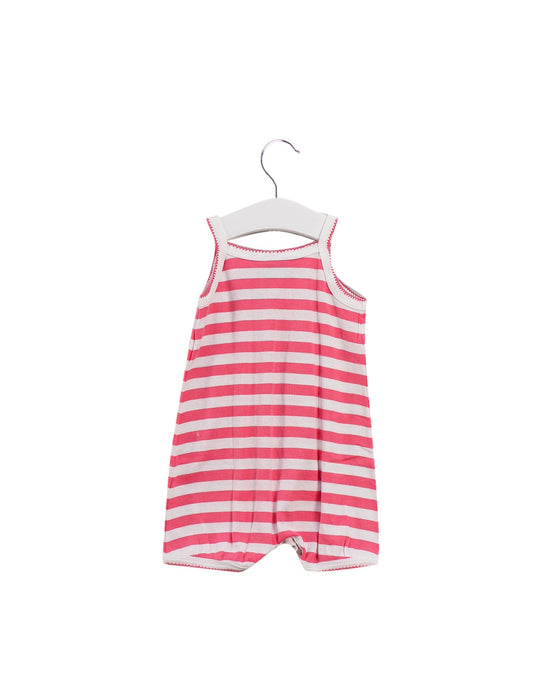 A Pink Sleeveless Rompers from Petit Bateau in size 3-6M for girl. (Back View)