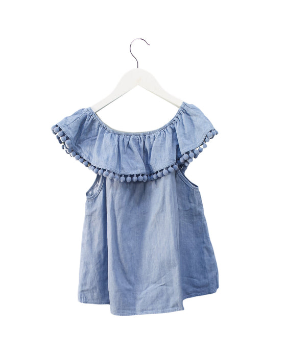 A Blue Short Sleeve Tops from Seed in size 6T for girl. (Back View)