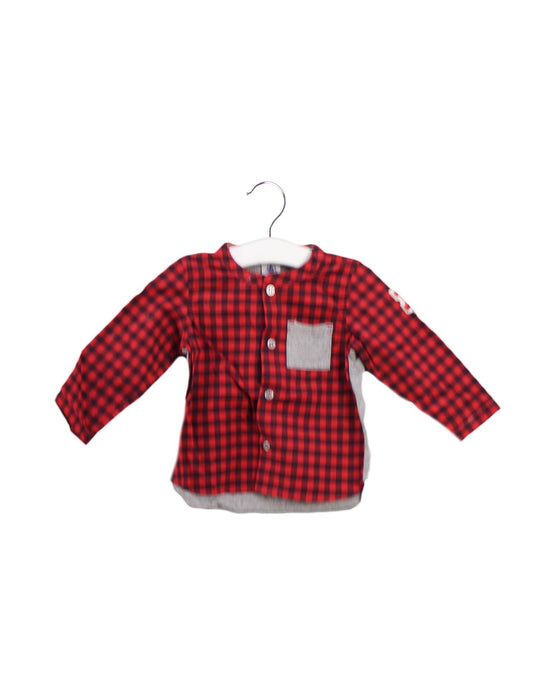 A Red Shirts from Petit Bateau in size 6-12M for boy. (Front View)