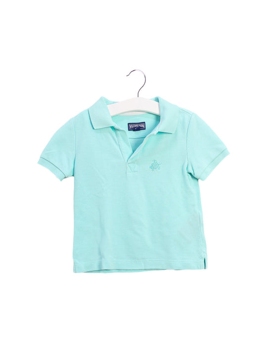 A Blue Short Sleeve Polos from Vilebrequin in size 4T for boy. (Front View)