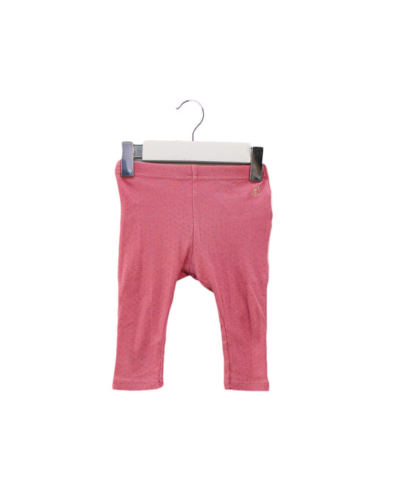 A Pink Leggings from Petit Bateau in size 3-6M for girl. (Front View)