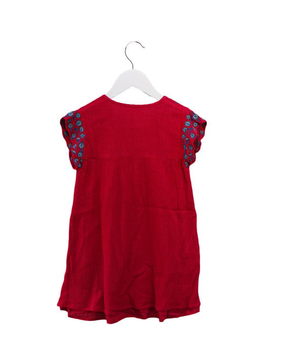 A Red Short Sleeve Dresses from Louis Louise in size 4T for girl. (Back View)
