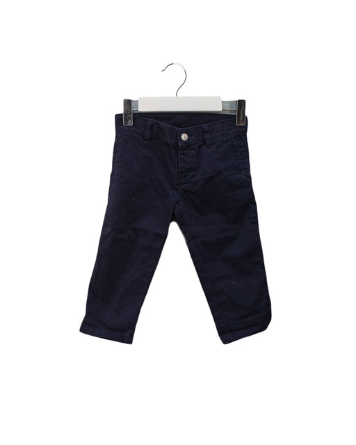 A Navy Casual Pants from Petit Bateau in size 6-12M for boy. (Front View)