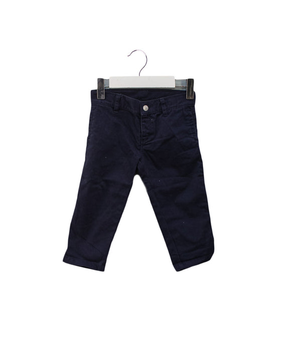 A Navy Casual Pants from Petit Bateau in size 6-12M for boy. (Front View)