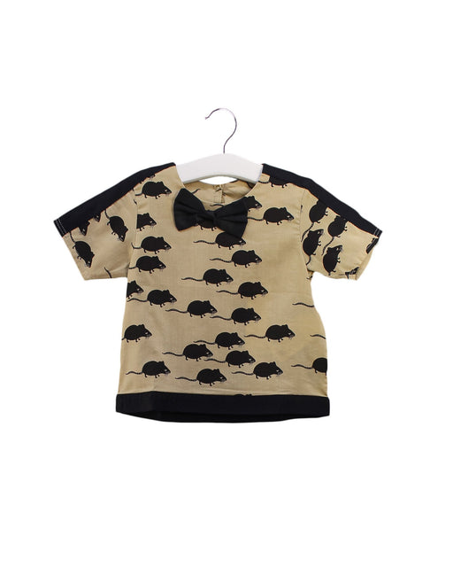 A Beige Short Sleeve Tops from Mini Rodini in size 12-18M for girl. (Front View)